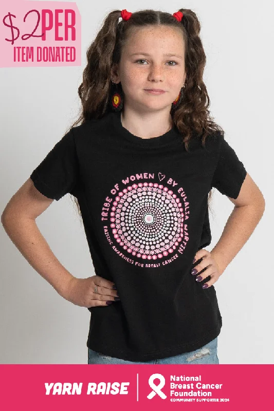 Tribe Of Women Circle Black Cotton Crew Neck Kids T-Shirt