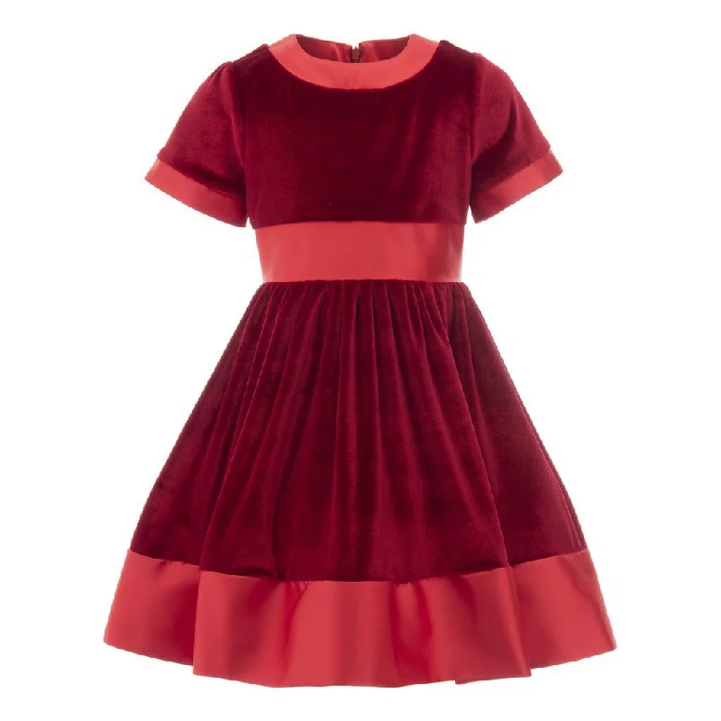 Red Velvet Satin Dress