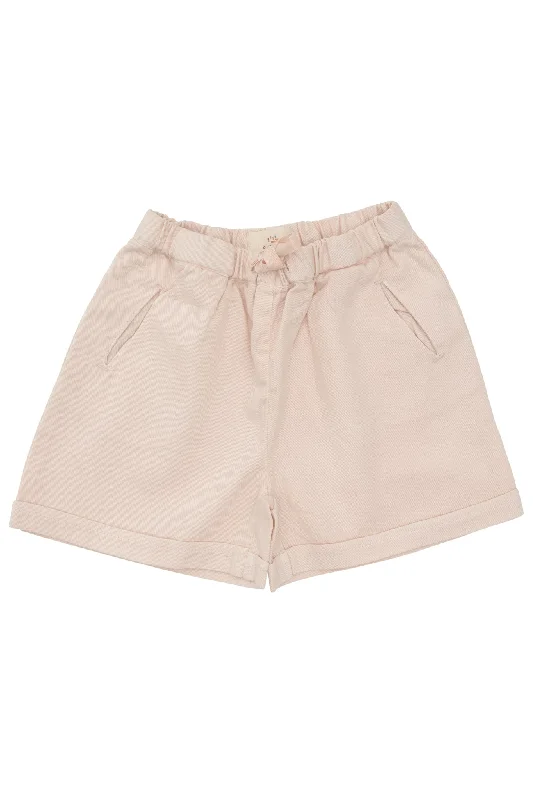 TWILL SHORTS W. EMBROIDERY - SOFT PINK