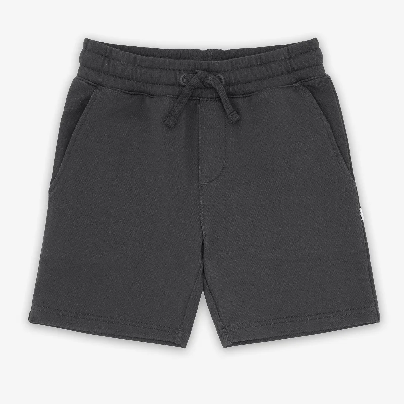 Washed Black Drawstring Shorts