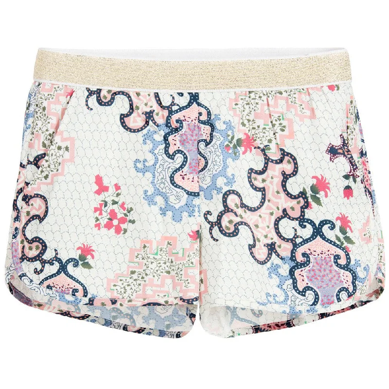 Zadig & Voltaire Girls Ivory Shorts with Colorful Print