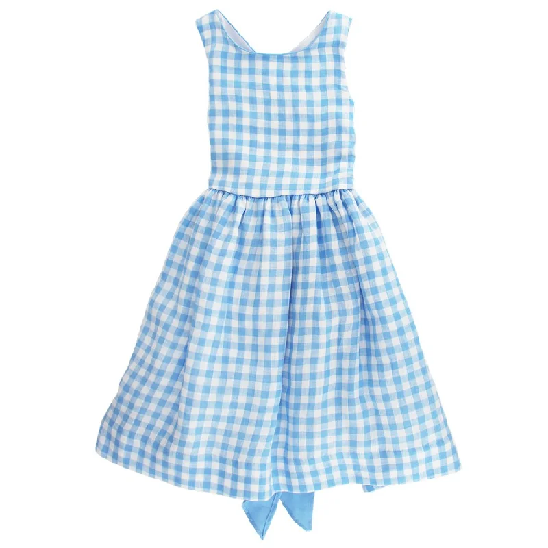 Sky Linen Gingham- Dress