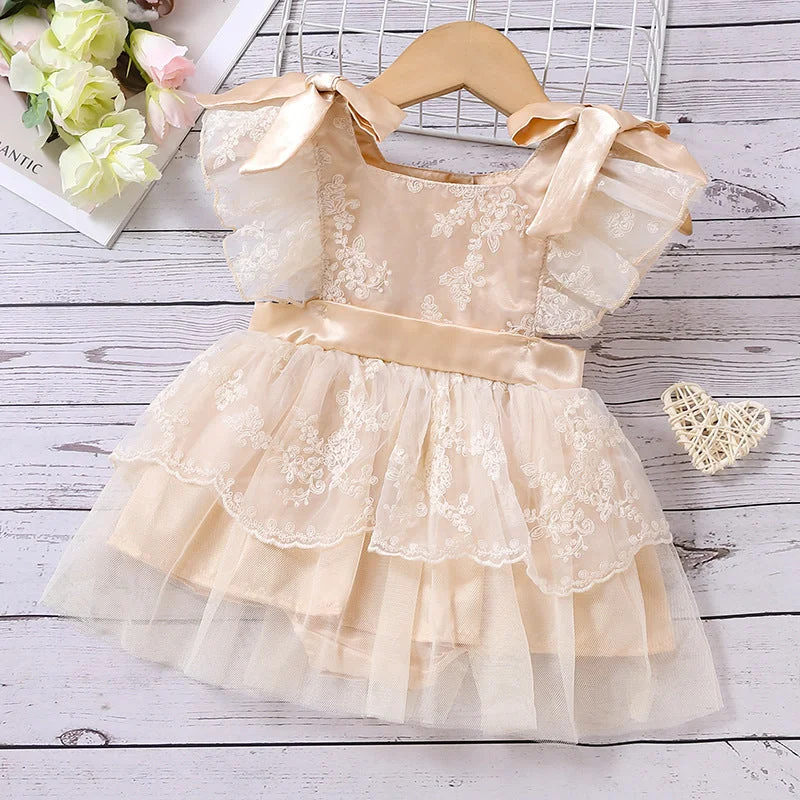 Baby Girls Solid Color Dresses Wholesale 220620548