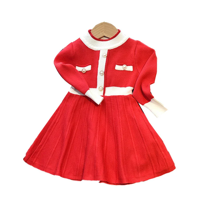 Baby Kid Girls Color-blocking Dresses Wholesale 220927311