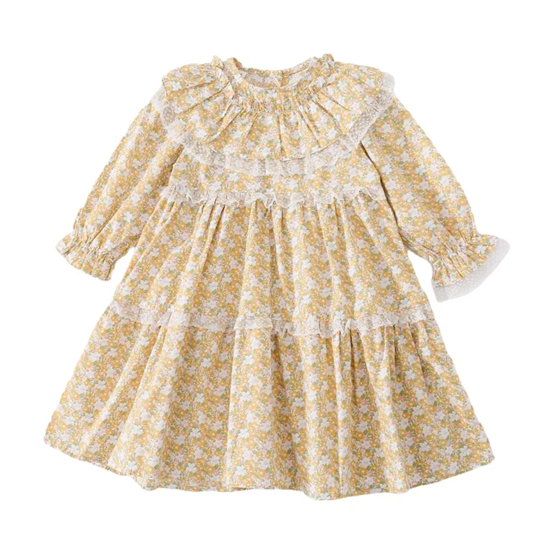 Baby Kid Girls Flower Print Dresses Wholesale 22091696