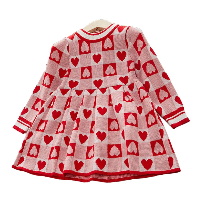 Baby Kid Girls Love heart Crochet Dresses Wholesale 220927286