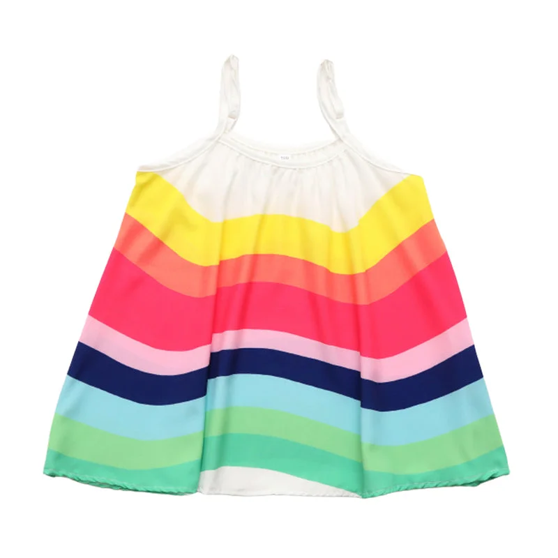 Baby Kid Girls Rainbow Dresses Wholesale 22031501