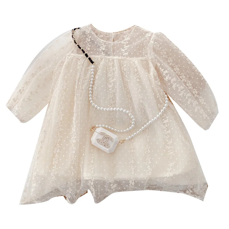 Baby Kid Girls Solid Color Lace Dresses Wholesale 220809288