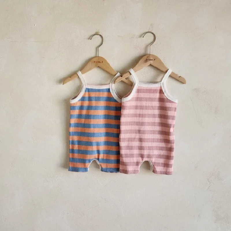 Baby Stripe Spaghetti Strap Jumpsuit (3-18m)- 2 Colors