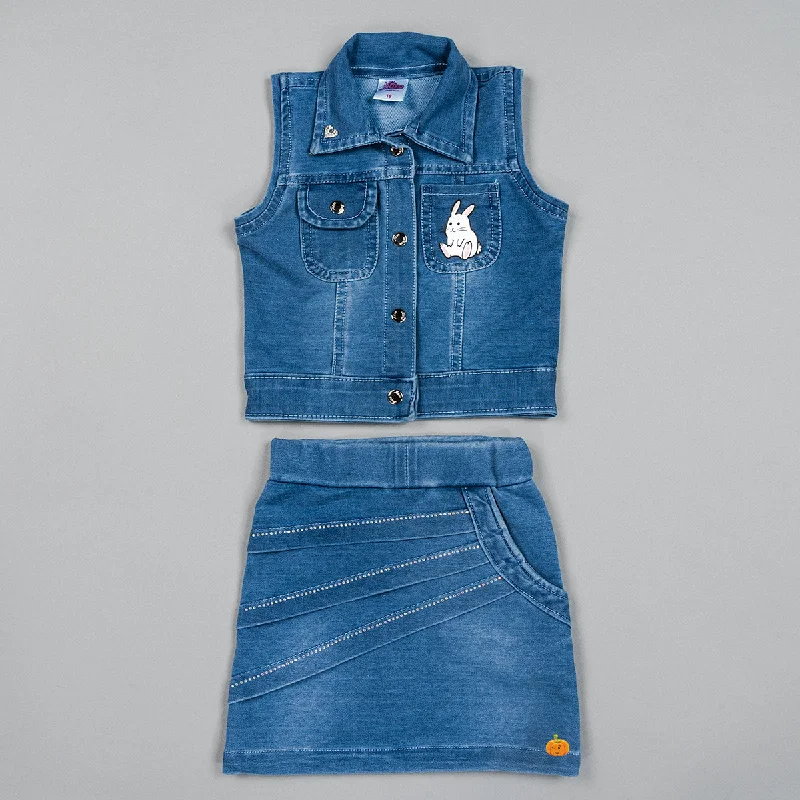 Denim Skirt & Top for Girls