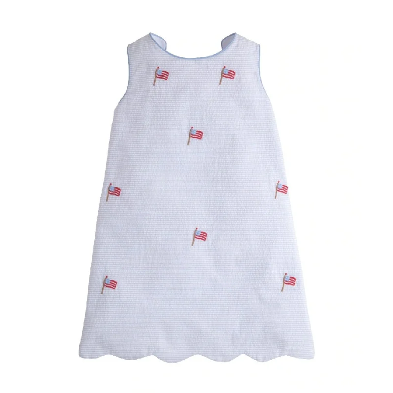 Flag Embroidered Back Bow Dress