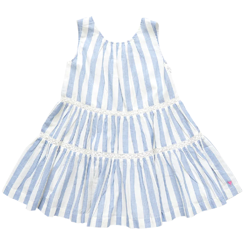 Girls Eloise Dress - Faded Stripe