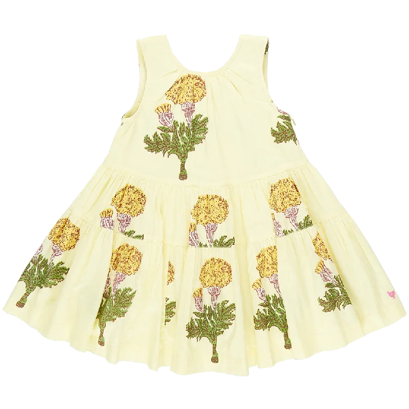 Girls Eloise Dress - Yellow Marigold