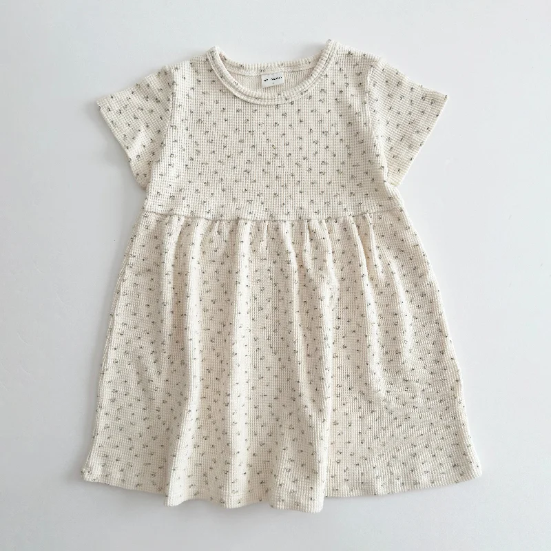 [At Noon Exclusive] Kids Cozy Waffle Dress (1-6y) - Floral