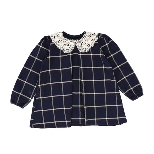 PERNILLE BLUE WHITE PLAID LACE COLLAR DRESS [Final Sale]