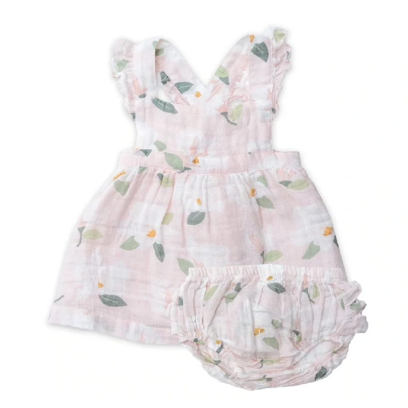 Pinafore Top & Bloomer - Pink Magnolias