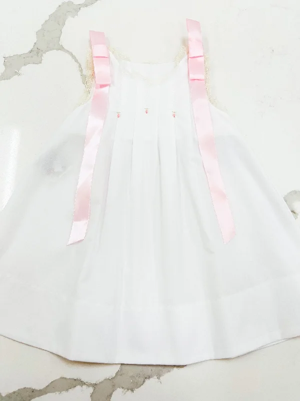 Skylar Dress with Pink Satin Bows