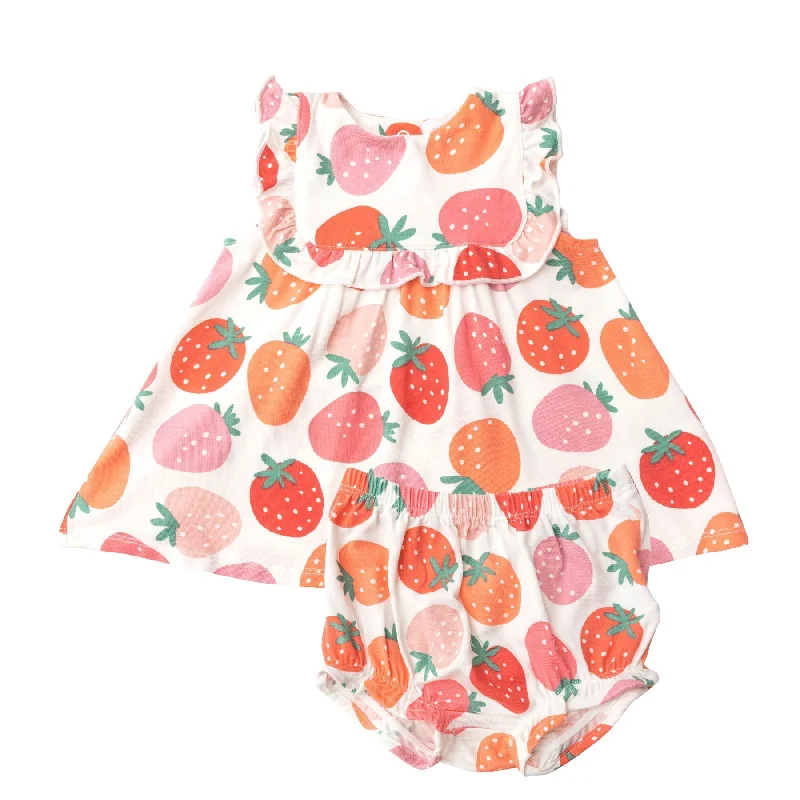 Strawberries Two Piece Ruffle Set