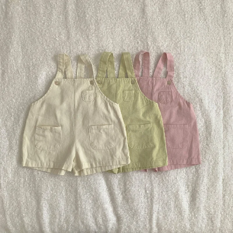 Toddler Comfy Pocket Cotton Shortalls (1-6y)