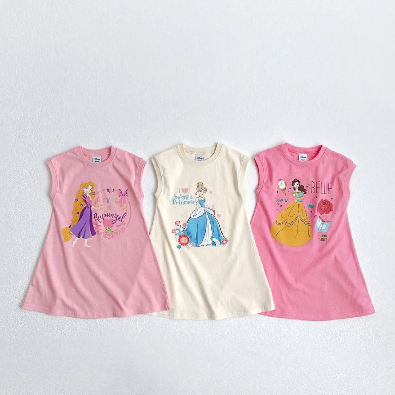 Toddler Sleeveless Disney Princess Dress (1-7y) - 3 Colors